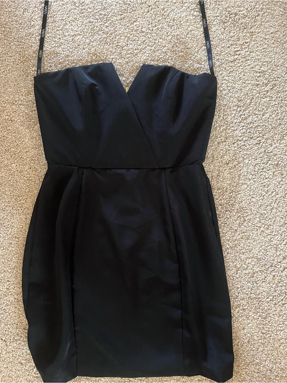 Naven Strapless Black Sweetheart Cocktail Dress